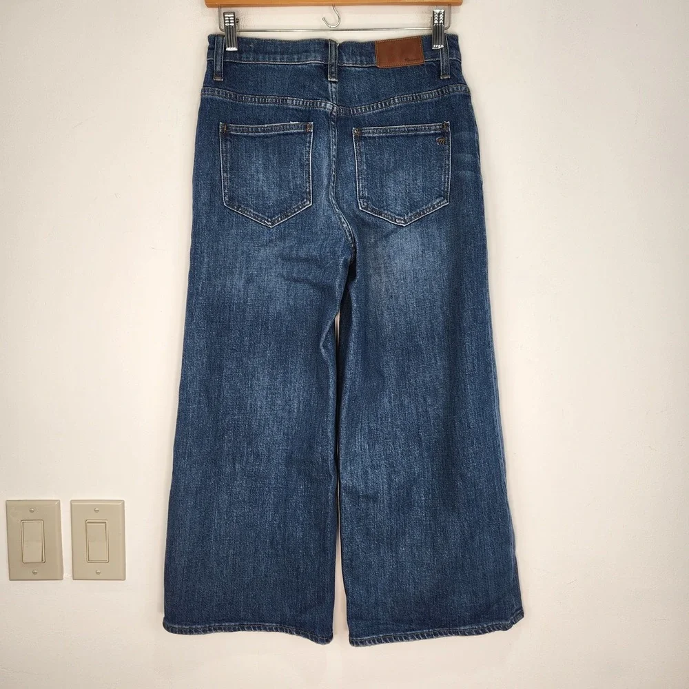 Madewell Wide Leg Crop Jeans High‎ Rise Women's Size 26 Blue Denim Stretch